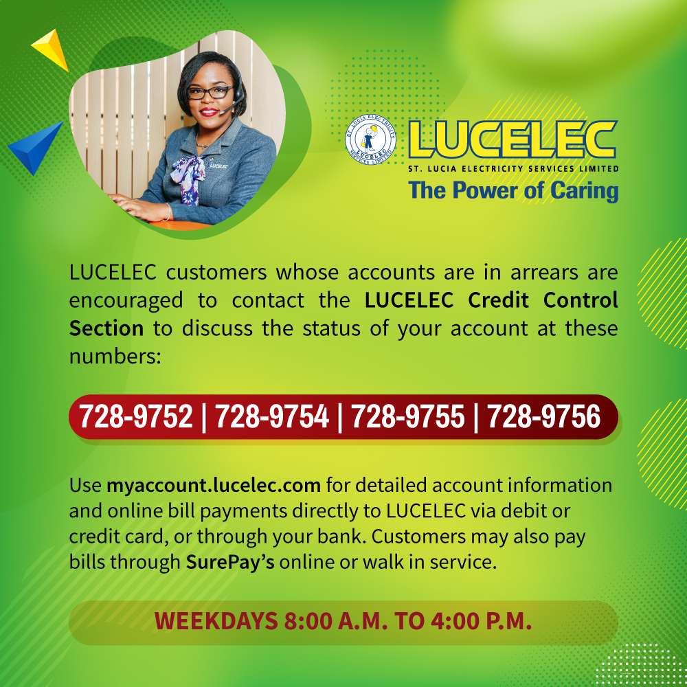 Contact LUCELEC Credit Control Section